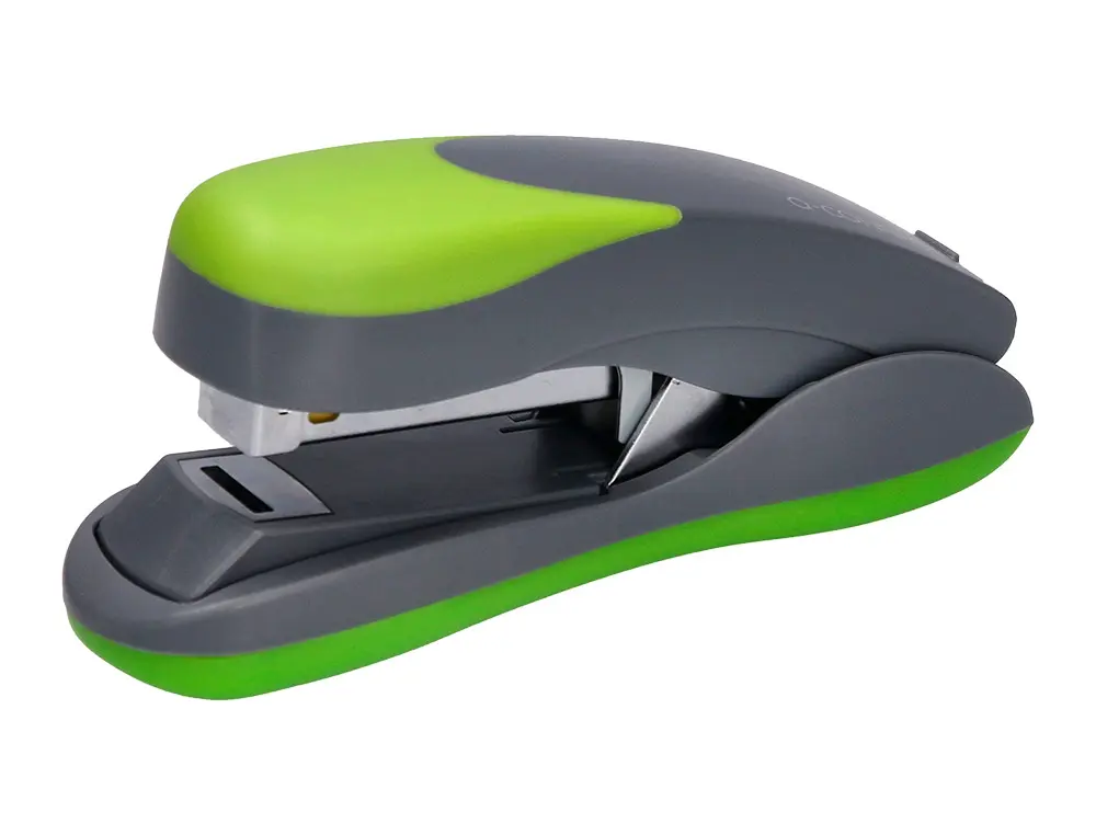 AGRAFEUSE Q-CONNECT PLASTIQUE 40X65X145MM 30 FEUILLES AGRAFES 24/6 ET 26/6 COLORIS VE RT/GRIS