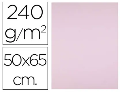 PAPIER CARTONNÉ LIDERPAPEL DESSIN TRAVAUX MANUELS 240G/M2 50X65CM UNICOLORE ROSE