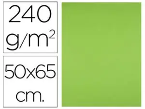 PAPIER CARTONNÉ LIDERPAPEL DESSIN TRAVAUX MANUELS 240G/M2 50X65CM UNICOLORE VERT HERBE