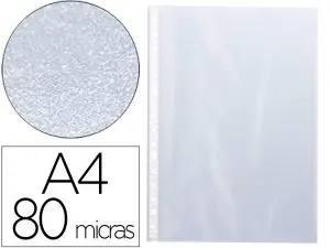 POCHETTE Q-CONNECT POLYPROPYLÈNE GRAINÉ 8/100E PERFORÉE ANTISTATIQUE A4 210X297MM BTE DE 100