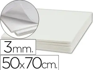 CARTON ENTRECOLLE LIDERPAPEL ADHESIF 50X70CM EPAISSEUR 3MM UNICOLORE BLANC