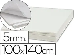 CARTON ENTRECOLLE LIDERPAPEL ADHESIF 100X140CM EPAISSEUR 5MM UNICOLORE BLANC