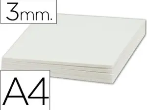 CARTON ENTRECOLLE LIDERPAPEL A4 EPAISSEUR 3MM UNICOLORE BLANC