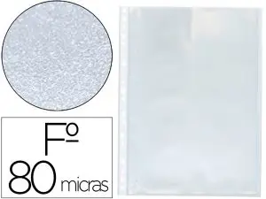 POCHETTE Q-CONNECT POLYPROPYLENE GRAINE PERFOREE FOLIO 80 MC BOITE 100 UNITES