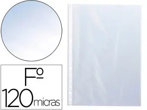 POCHETTE Q-CONNECT PERFOREE FOLIO 120 MC CRISTAL BOITE 100 UNITES