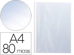 POCHETTE Q-CONNECT PERFOREE DIN A4 80 MC CRISTAL BOITE 100 UNITES