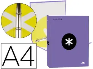 CLASSEUR ANTARTIK 4 ANNEAUX RONDS 25MM A4 CARTON REMBORDE COLORIS VIOLET