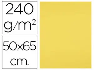 PAPIER CARTONNE LIDERPAPEL 50X65CM 240GR COLORIS JAUNE CITRON PAQUET 25 FEUILLES