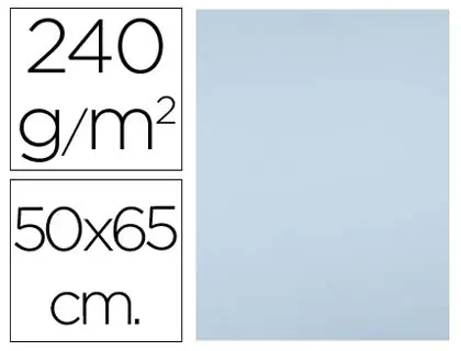 PAPIER CARTONNE LIDERPAPEL 50X65CM 240GR COLORIS BLEU PAQUET 25 FEUILLES