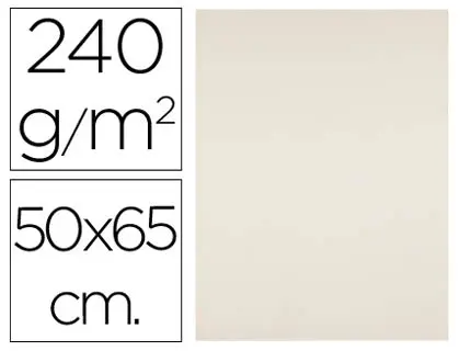 PAPIER CARTONNE LIDERPAPEL 50X65CM 240GR COLORIS CREME PAQUET 25 FEUILLES