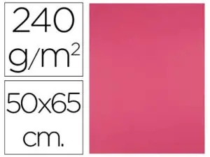 PAPIER CARTONNE LIDERPAPEL 50X65CM 240GR COLORIS FUCHSIA PAQUET 25 FEUILLES