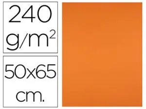 PAPIER CARTONNE LIDERPAPEL 50X65CM 240GR COLORIS ORANGE  PAQUET 25 FEUILLES