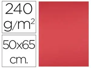 PAPIER CARTONNE LIDERPAPEL 50X65CM 240GR COLORIS ROUGE   PAQUET 25 FEUILLES