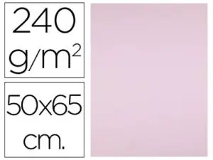 PAPIER CARTONNE LIDERPAPEL 50X65CM 240GR COLORIS ROSE    PAQUET 25 FEUILLES