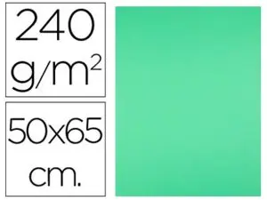 PAPIER CARTONNE LIDERPAPEL 50X65CM 240GR COLORIS VERT PISTACHE PAQUET 25 FEUILLES
