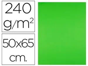 PAPIER CARTONNE LIDERPAPEL 50X65CM 240GR COLORIS VERT    HERBE PAQUET 25 FEUILLES