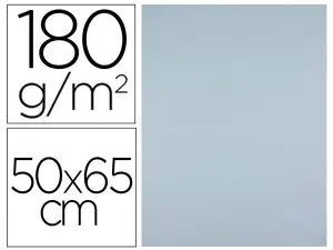PAPIER CARTONNE LIDERPAPEL 50X65CM 180GR COLORIS GRIS