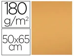 PAPIER CARTONNE LIDERPAPEL 50X65CM 180GR COLORIS         NOISETTE PAQUET 25 FEUILLES