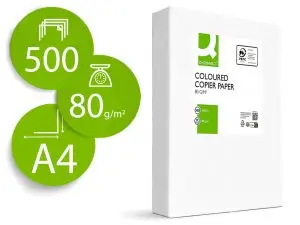 PAPIER COULEUR Q-CONNECT MULTIFONCTION A4 80G/M2 UNICOLORE JAUNE RAMETTE 500 FEUILLES