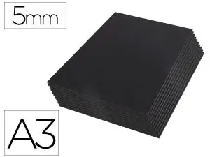 CARTON ENTRECOLLE LIDERPAPEL A3 EPAISSEUR 5MM UNICOLORE NOIR