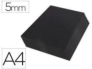 CARTON ENTRECOLLE LIDERPAPEL A4 EPAISSEUR 5MM UNICOLORE NOIR