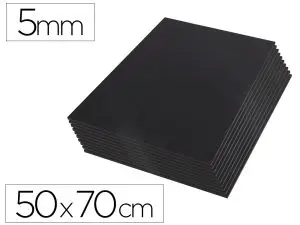 CARTON ENTRECOLLE LIDERPAPEL 50X70CM EPAISSEUR 5MM UNICOLORE NOIR