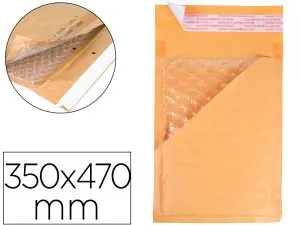 POCHETTE BULLES D'AIR Q-CONNECT 350X470MM 82G KRAFT MATELASSE RABAT DROIT AUTO-ADHESIVE SANS FENETRE LOT 50 UNITES