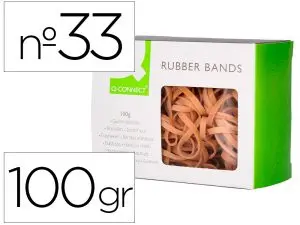 BRACELET CAOUTCHOUC Q-CONNECT N.33 90X3MM BOÎTE FENÊTRE 100G