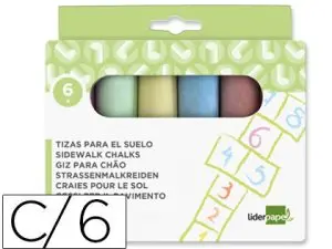 CRAIE TROTTOIR LIDERPAPEL ACTIVITÉS CRÉATIVES SCOLAIRES COLORIS ASSORTIS BOÎTE 6 UNITÉS