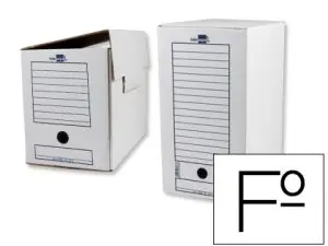 BOITE A ARCHIVES LIDERPAPEL CARTON RECYCLE 325G/M2 DOS    200MM 367X200X251MM COLORIS   BLANC