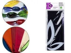 PAPIER CELLOPHANE LIDERPAPEL 50X70CM 22G/M2 UNICOLORE VIOLET BRILLANT SACHET 5F