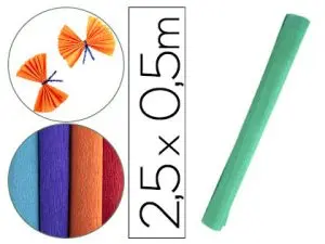 PAPIER CREPON LIDERPAPEL ROULEAU 50CMX2,5M 85GR COLORIS VERT