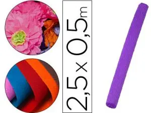 PAPIER CREPON LIDERPAPEL ROULEAU 50CMX2,5M 85GR COLORIS VIOLET