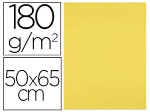 PAPIER CARTONNE LIDERPAPEL 50X65CM 180GR COLORIS JAUNE CITRON PAQUET 25 FEUILLES