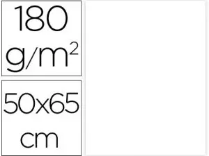 PAPIER CARTONNE LIDERPAPEL 50X65CM 180GR COLORIS BLANC   PAQUET 25 FEUILLES