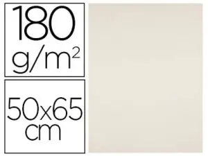 PAPIER CARTONNE LIDERPAPEL 50X65CM 180GR COLORIS CREME   PAQUET 25 FEUILLES