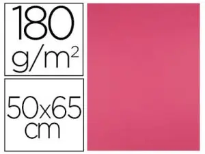 PAPIER CARTONNE LIDERPAPEL 50X65CM 180GR COLORIS FUCHSIA PAQUET 25 FEUILLES
