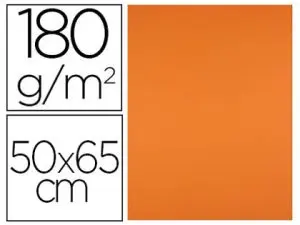 PAPIER CARTONNE LIDERPAPEL 50X65CM 180GR COLORIS ORANGE  PAQUET 25 FEUILLES