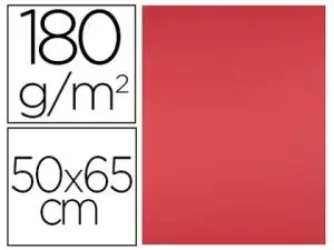 PAPIER CARTONNE LIDERPAPEL 50X65CM 180GR COLORIS ROUGE   PAQUET 25 FEUILLES