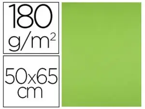 PAPIER CARTONNE LIDERPAPEL 50X65CM 180GR COLORIS VERT PISTACHE PAQUET 25 FEUILLES