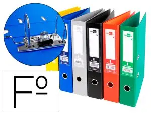 CLASSEUR LEVIER LIDERPAPEL DOCUMENTA A4+ CARTON REMBORDE DOS 75MM RADO METALLIQUE COLORIS ASSORTIS CLASIC