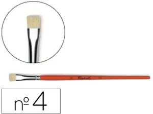 BROSSE PLATE RAPHAËL SOIE DE PORC Nº4 VIROLE FER BLANC NICKELÉ