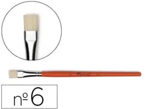 BROSSE PLATE RAPHAËL SOIE DE PORC Nº6 VIROLE FER BLANC NICKELÉ