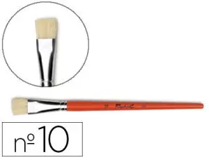 BROSSE PLATE RAPHAËL SOIE DE PORC Nº10 VIROLE FER BLANC NICKELÉ