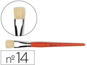 BROSSE PLATE RAPHAËL SOIE DE PORC Nº14 VIROLE FER BLANC NICKELÉ