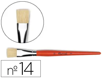 BROSSE PLATE RAPHAËL SOIE DE PORC Nº14 VIROLE FER BLANC NICKELÉ