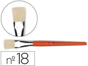 BROSSE PLATE RAPHAËL SOIE DE PORC Nº18 VIROLE FER BLANC NICKELÉ