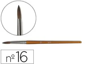 PINCEAU RAPHAËL PETIT GRIS MÉLANGÉ Nº16 MANCHE COURT COULEUR CHAINE VIROLE ALUMINIUM ANODISÉ